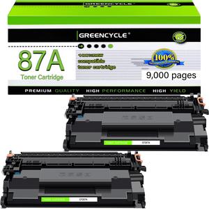 GREENCYCLE High-yield Compatible Toner Cartridge Replacement for HP 87A CF287A work with Laser Jet Enterprise M506 M506dn M506n M506x Pro M501 M501dn M527 M527dn Series Printers (Black, 2-Pack)