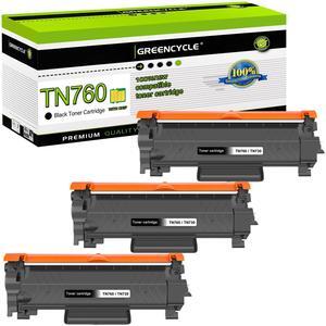 GREENCYCLE Compatible Toner Cartridge Replacement for Brother TN760 TN-760 TN730 Use for HL-L2350DW HL-L2395DW HL-L2390DW HL-L2370DW MFC-L2750DW MFC-L2710DW DCP-L2550DW Printer (Black,3-Pack)