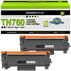 GREENCYCLE Compatible Toner Cartridge Replacement for Brother TN760 TN-760 TN730 Use for HL-L2350DW HL-L2395DW HL-L2390DW HL-L2370DW MFC-L2750DW MFC-L2710DW DCP-L2550DW Printer (Black,2-Pack)