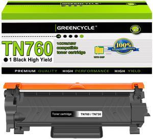 GREENCYCLE Compatible Toner Cartridge Replacement for Brother TN760 TN-760 TN730 TN-730 with Chip High Yield for MFC-L2730DW DCP-L2550DW MFC-L2750DW Printer (1 Pack Black)