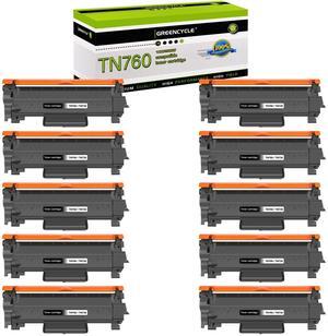 GREENCYCLE Compatible Toner Cartridge Replacement for Brother TN760 TN-760 TN730 Use for HL-L2350DW HL-L2395DW HL-L2390DW HL-L2370DW MFC-L2750DW MFC-L2710DW DCP-L2550DW Printer (Black,10-Pack)