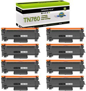 GREENCYCLE Compatible Toner Cartridge Replacement for Brother TN760 TN-760 TN730 Use for HL-L2350DW HL-L2395DW HL-L2390DW HL-L2370DW MFC-L2750DW MFC-L2710DW DCP-L2550DW Printer (Black,8-Pack)