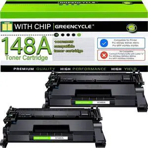Greencycle W1480A Toner Cartridge With CHIP Compatible Replacement for Hp 148A Black Cartridge Laser jet Pro 4001dw 4001dn 4001n MFP 4101fdw 4101fdn(2Pk,with chip)