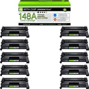 Greencycle W1480A Toner Cartridge With CHIP Compatible Replacement for Hp 148A Black Cartridge Laser jet Pro 4001dw 4001dn 4001n MFP 4101fdw 4101fdn(10Pk,with chip)