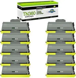greencycle High Yield Toner Cartridge Compatible with Brother TN360 TN330 TN-360 TN-330 Work with HL-2140 HL-2170W MFC-7840W MFC-7340 MFC-7440N DCP-7030 DCP-7040 Printer (Black 10 Pack)