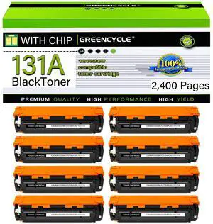 GREENCYCLE 8 Pack CF210A Black Compatible Toner Cartridge Replacement for HP 131A CF210A to use with Laser Jet Pro 200 color M276nw M251nw Printer