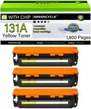 GREENCYCLE 3 Pack CF212A Yellow Compatible Toner Cartridge Replacement for HP 131A CF212A to use with Laser Jet Pro 200 color M276nw M251nw Printer