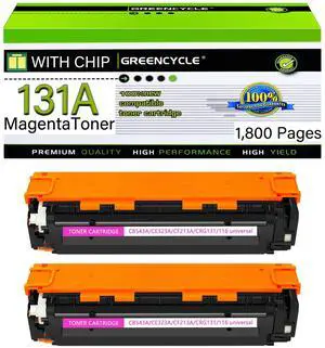 GREENCYCLE 2 Pack CF213A Magenta Compatible Toner Cartridge Replacement for HP 131A CF213A to use with Laser Jet Pro 200 color M276nw M251nw Printer
