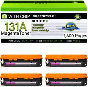 GREENCYCLE 4 Pack CF213A Magenta Compatible Toner Cartridge Replacement for HP 131A CF213A to use with Laser Jet Pro 200 color M276nw M251nw Printer