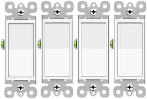 Greencycle 3 Way Light Switch,Three Way Single Pole Switches, 15A 120-277V Rocker Paddle Wall Switch,On Off Switches, Self-Grounding, UL Certified,Residential and Commercial Grade,White,2PK 4pk Greencycle 3 Way Light Switch,Three Way Single Pole Switches, 15A 120-277V Rocker Paddle Wall Switch,On Off Switches, Self-Grounding, UL Certified,Residential and Commercial Grade,White,2PK 4pk