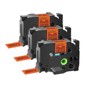 GREENCYCLE Compatible for Brother P-Touch Label Tape TZe-B51 24mm 0.94" Laminated Fluorescent Orange TZeB51 TZ-B51 TZe TZ 1 inch Black on Orange Label Tape, 3 Pack GREENCYCLE Compatible for Brother P-Touch Label Tape TZe-B51 24mm 0.94" Laminated Fluorescent Orange TZeB51 TZ-B51 TZe TZ 1 inch Black on Orange Label Tape, 3 Pack