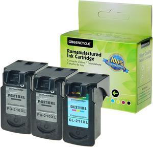 GREENCYCLE Ink Cartridge Compatible Set PG-210XL CL-211XL (2 Black & 1 Color) 3 Pack for Canon PIXMA Printer,With Chip