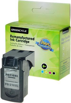 GREENCYCLE 1PK PG-210XL 210XL Black Ink Cartridge Compatible for Canon PIXMA IP MX MP Printer(With Chip, Show Ink Level)