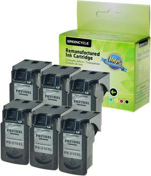 GREENCYCLE 6PK PG-210XL 210XL Black Ink Cartridge Compatible for Canon PIXMA IP MX MP Printer(With Chip, Show Ink Level)