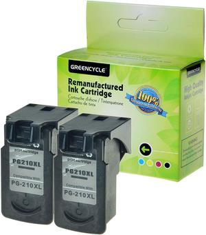GREENCYCLE 2PK PG-210XL 210XL Black Ink Cartridge Compatible for Canon PIXMA IP MX MP Printer(With Chip, Show Ink Level)