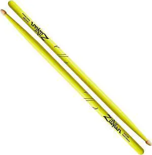 Zildjian Acorn Tip Neon Yellow Drumsticks 5A Wood Tip