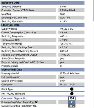 Wenglor Proximity Switch  IW050BM65VA3 PNP New