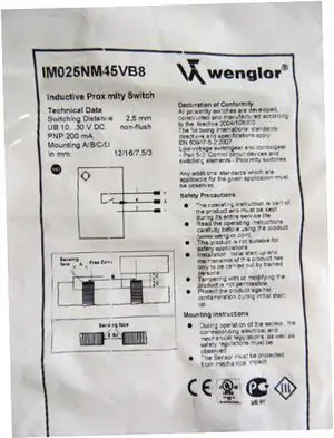 Wenglor IM025NM45VB8 Inductive Sensor PNP New