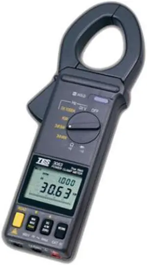 TES-3063 Power AC/DC Clamp Meter 4000 Conticuity Point Data Logger