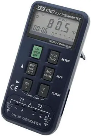 TES-1307 Datalogging K/J Thermometer -190~1333 Degree K Type