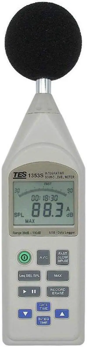TES-1353S Integrating Sound Level Meter USB Five Range from 30 to 130dB