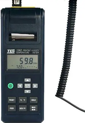 TES-1362 Printing Humidity Temperature Meter,Air Temperature/Type K
