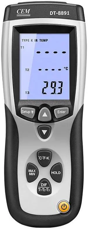 CEM DT-8891 Contact Thermometers Thermocouple Thermometers Backlit Display