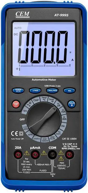 CEM AT-9995 Professional Automotive DMM with USB Interface LCD Display