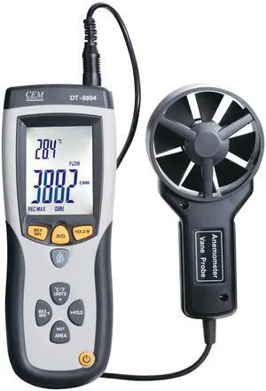 CEM DT-8894 CFM/CMM Thermo-Anemometer with Built-in Non-contact IR Thermometer
