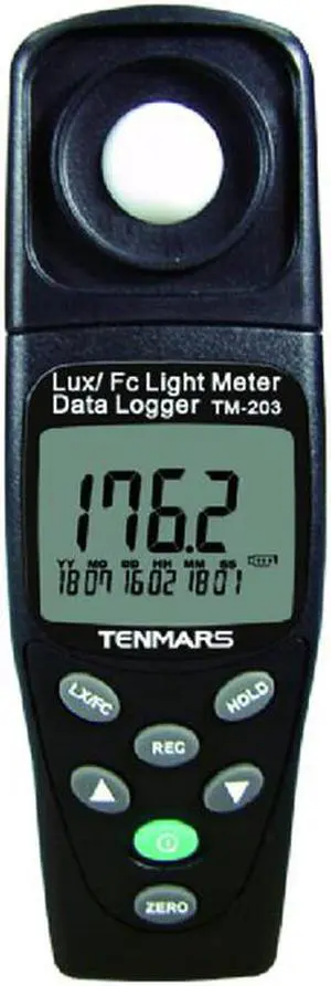 TENMARS TM-203 Autoranging Datalogging Light Meter Luminometer Lux Meter