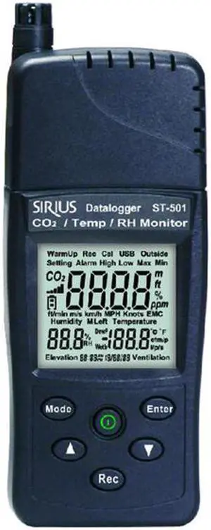 TENMARS ST-501 CO2 & temperature & RH monitor Tester USB datalogg
