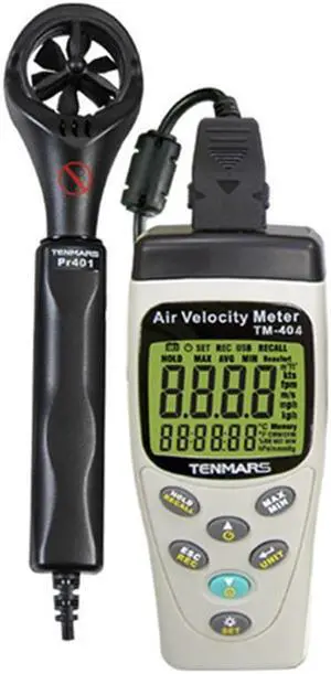 TENMARS TM-404 Air Velocity Meter Airspeed Anemoscope Anemometer -20~60ºC.