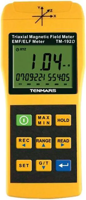 TENMARS TM-192D 3-Axis EMF Electromagnetic Magnetic Field Gauss Meter Tester