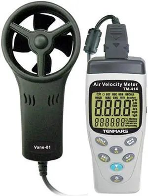 TENMARS TM-414 Air Velocity Meter Airspeed Anemoscope Anemometer -20~50oC