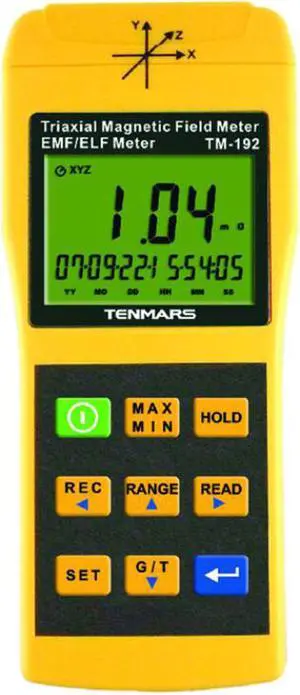 TENMARS TM-192 Auto Range and Auto Power 3-axis Magnetic Field Meter