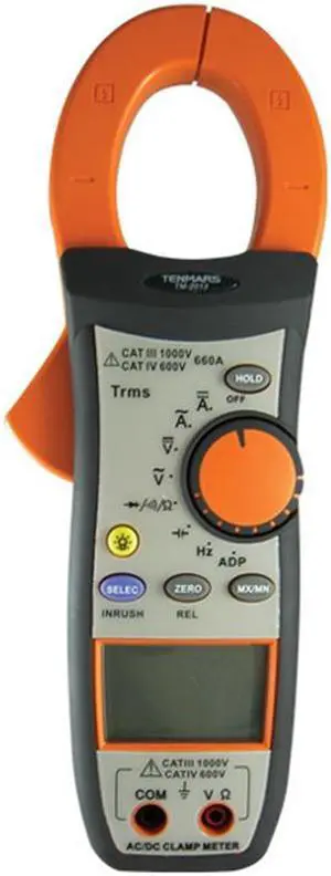 TENTARS TM-2013 AC/DC Clamp Meter LCD Backlit Display