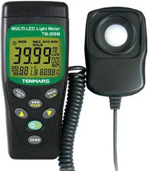 TENMARS TM-209M LUX FC Meter Light Tester Multi-Color LED Light Intensity