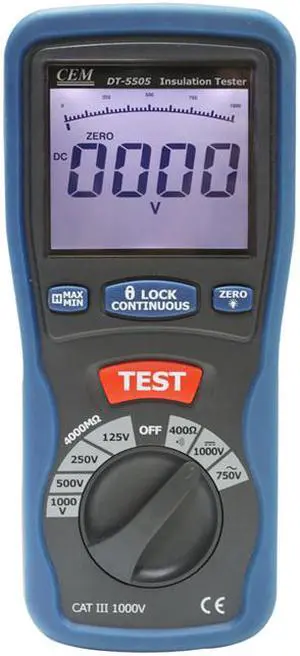 CEM DT-5505 Insulation Testers Large Dual Display with Backlight