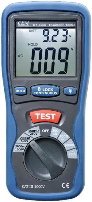 CEM DT-5500 Insulation Testers Large Dual Display with Backlight
