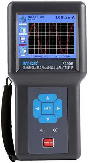ETCR8100B Transformer Core Earth Current Tester Color Touch LCD Screen