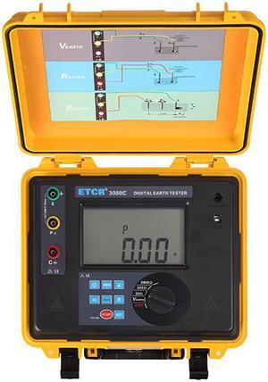 ETCR3000C Digital Earth Resistance Tester 4-digital Super-large LCD Display