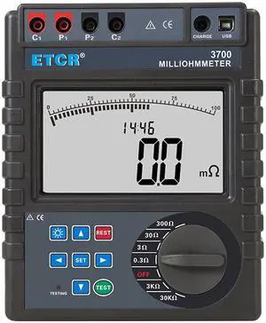 ETCR3700 Intelligent Equipotential Bonding Resistance Tester 0.0001O~30.00kO