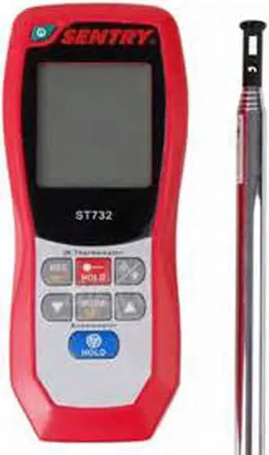 SENTRY ST-732 Hot Wire IR thermo-Anemometer Air Velocity Air Flow Temperature