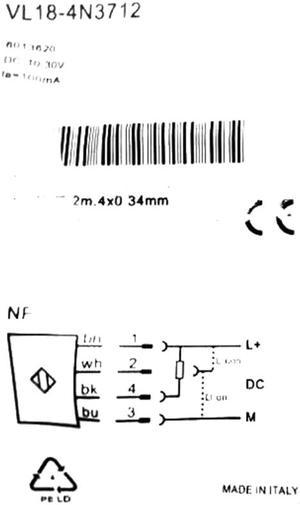 SICK  VL18-4N3712 Photoelectric retro-reflective sensor ,NPN,New