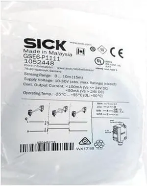 SICK GSE6-P1111 Miniature photoelectric sensors,PNP,New SICK GSE6-P1111 Miniature photoelectric sensors,PNP,New