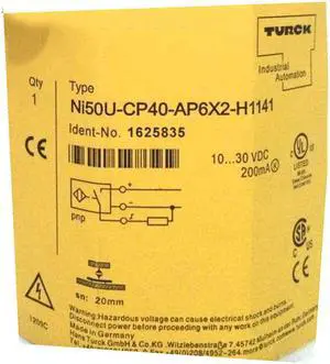 TURCK NI50U-CP40-AP6X2-H1141 1625835 Inductive sensor PNP