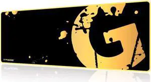 GTRACING Gaming Mouse Pad Large, Extended Mousepad with Stitched Edges, Non Slip Rubber Base, Waterproof XL Size Keyboard Pad, Mouse Mat for Gamer, Office and Home, 31.5x11.8 in,Golden