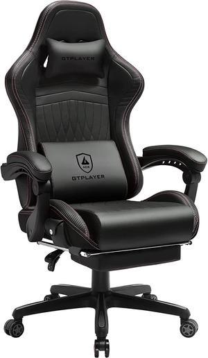 Gtplayer Gaming Chair with Footrest and Ergonomic Lumbar Massage