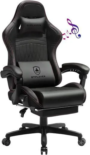 GTPLAYER Gaming Chair, Computer Chair with Footrest and Bluetooth Speakers, High Back Ergonomic Gaming Chair, Reclining Gaming Chair with Linkage Armrests for Adults Red GTPLAYER Gaming Chair, Computer Chair with Footrest and Bluetooth Speakers, High Back Ergonomic Gaming Chair, Reclining Gaming Chair with Linkage Armrests for Adults Red