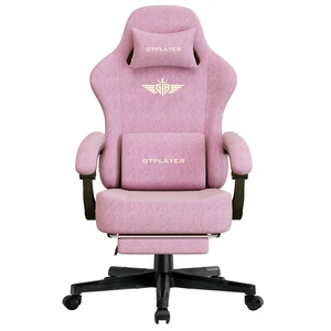 Gaming Chair, Big and Tall, High Back Ergonomic with Pocket Spring Cushion, Footrest, Lumbar Support, 400 lbs Swivel Office Chair for Adults Pink-Linen Gaming Chair, Big and Tall, High Back Ergonomic with Pocket Spring Cushion, Footrest, Lumbar Support, 400 lbs Swivel Office Chair for Adults Pink-Linen